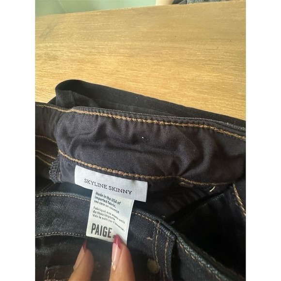 Paige Women's Skyline Skinny Jeans Size 32 Dark Wash Blue Denim - Picture 7 of 11